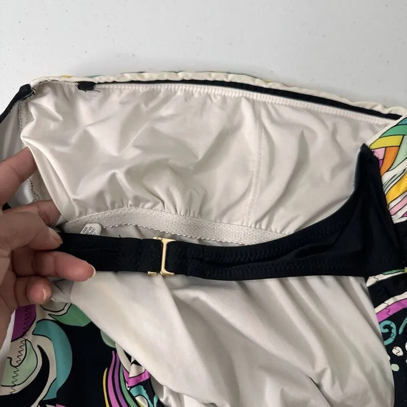 Trina Turk BIG SUR Bandeau One-Piece Swimsuit Size 4 Psychedelic Print Beach - Picture 10 of 15